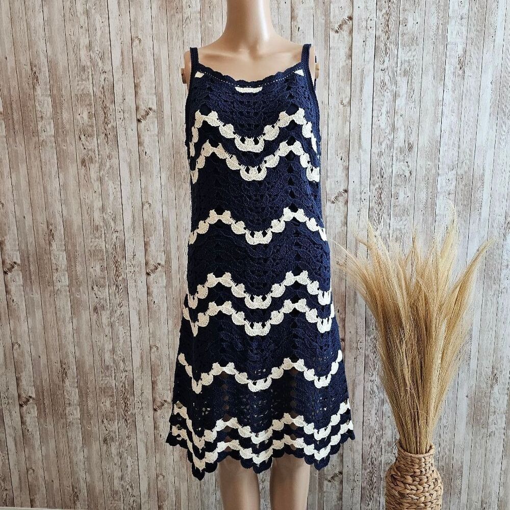 Women's House of Harlow 1960 Blue & White Crochet Dress XS NWOT